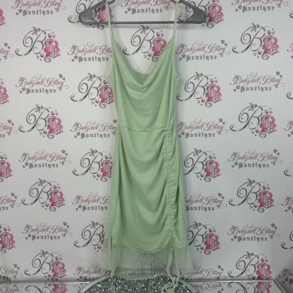 PrettyLittleThing dress cinched cinching mint Light Green Mini Dress - Picture 1 of 9